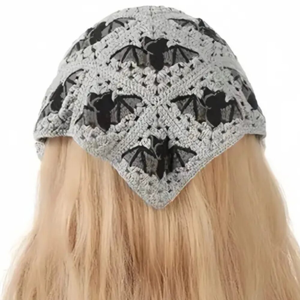 New! Hippie Headband Bandana Bats Hand Tie Homemade Kerchief - Cool!